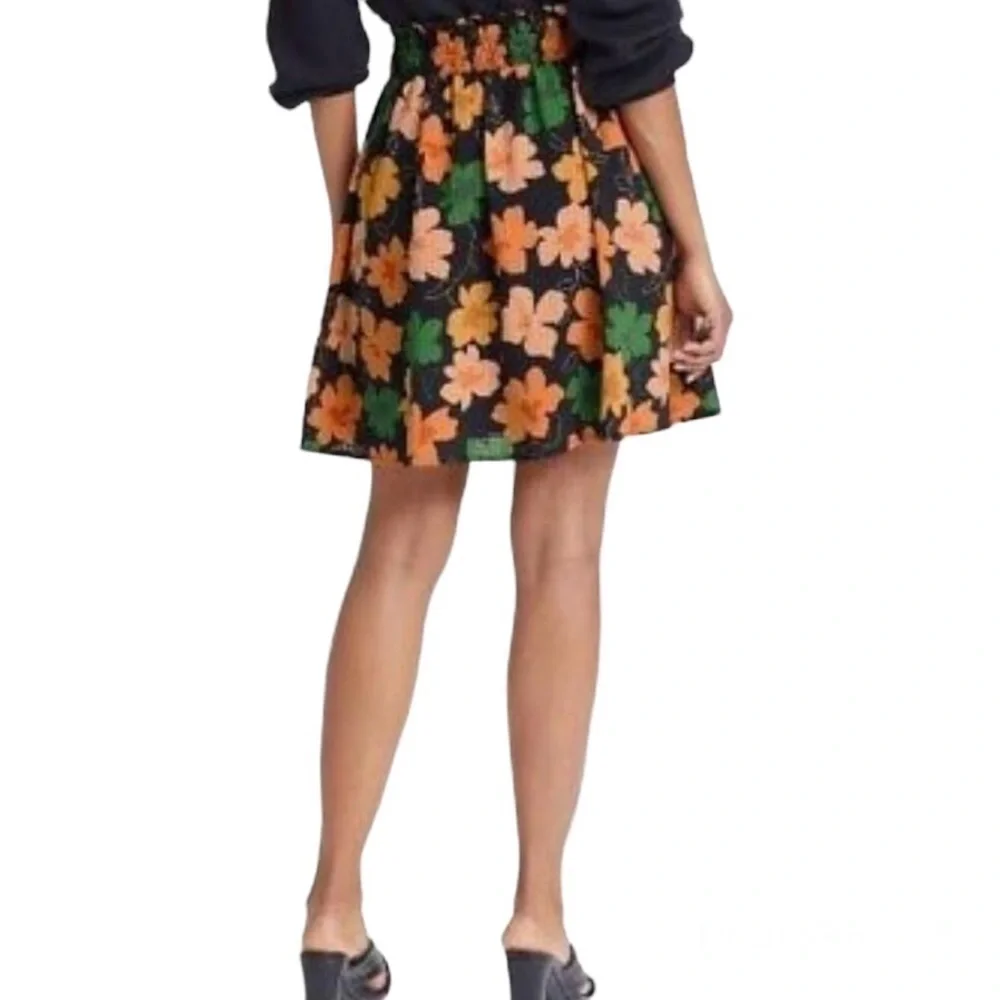 Women's Wide Belt Floral Mini Skirt - Who What Wear Black/Gold Size S